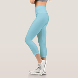 hochgeschnittene, enganliegende türkise Leggings