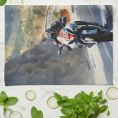 Hochgeschwindigkeits-Abenteuer in lebendiger Bergw Geschirrtuch (Gefaltet)