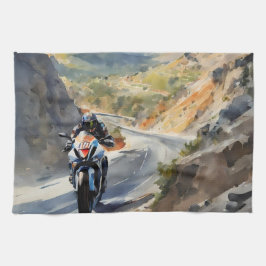 Hochgeschwindigkeits-Abenteuer in lebendiger Bergw Geschirrtuch