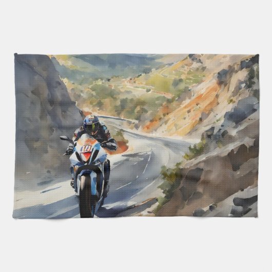 Hochgeschwindigkeits-Abenteuer in lebendiger Bergw Geschirrtuch (Horizontal)