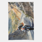 Hochgeschwindigkeits-Abenteuer in lebendiger Bergw Geschirrtuch (Vertikal)