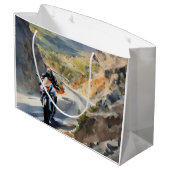 Hochgeschwindigkeits-Abenteuer in lebendiger Bergw Große Geschenktüte (Rückseite Schrägansicht)