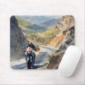 Hochgeschwindigkeits-Abenteuer in lebendiger Bergw Mousepad (Mit Mouse)