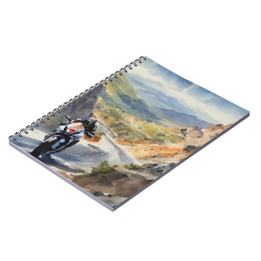 Hochgeschwindigkeits-Abenteuer in lebendiger Bergw Notizblock (Linke Seite)