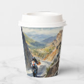 Hochgeschwindigkeits-Abenteuer in lebendiger Bergw Pappbecher (Rückseite)