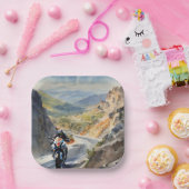 Hochgeschwindigkeits-Abenteuer in lebendiger Bergw Pappteller (Party)