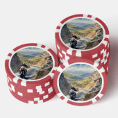 Hochgeschwindigkeits-Abenteuer in lebendiger Bergw Pokerchips (Stapel)