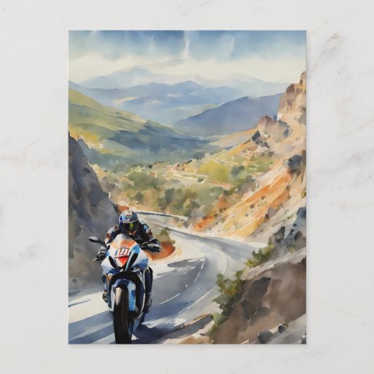Hochgeschwindigkeits-Abenteuer in lebendiger Bergw Postkarte (Vorderseite)