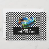 Hochgeschwindigkeits-Autothema für Jungen Party mi Einladung (Rückseite)