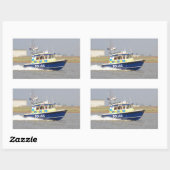 Hochgeschwindigkeits-Polizeiboot Rechteckiger Aufkleber (Blatt)