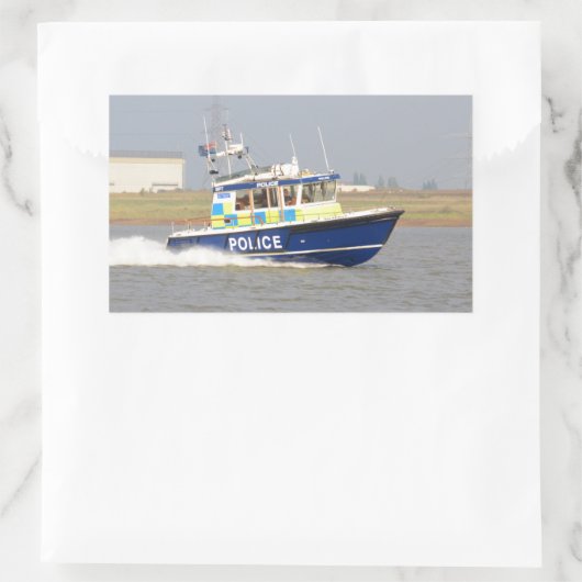 Hochgeschwindigkeits-Polizeiboot Rechteckiger Aufkleber (Tasche)