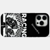 Hochgeschwindigkeits-Rennen mit karierten Flaggen Case-Mate iPhone Hülle (Rückseite (Horizontal))