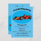 Hochgeschwindigkeits-Rennwagen - Cartoon Einladung (Vorne/Hinten)