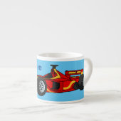 Hochgeschwindigkeits-Rennwagen - Cartoon Espressotasse (Vorderseite Rechts)