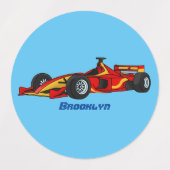 Hochgeschwindigkeits-Rennwagen - Cartoon Etiketten (Design 1)