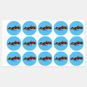 Hochgeschwindigkeits-Rennwagen - Cartoon Etiketten (Blatt)