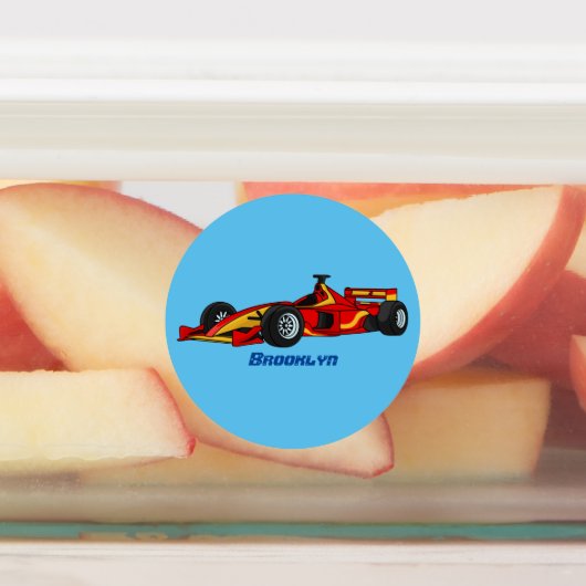 Hochgeschwindigkeits-Rennwagen - Cartoon Etiketten (Befestigt)