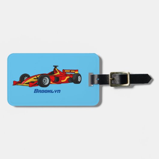 Hochgeschwindigkeits-Rennwagen - Cartoon Gepäckanhänger (Vorderseite horizontal)