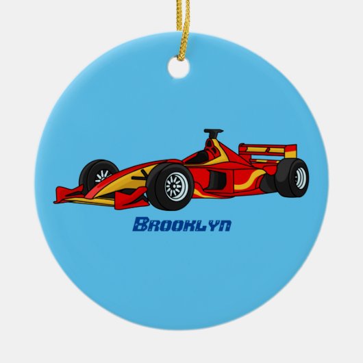 Hochgeschwindigkeits-Rennwagen - Cartoon Keramik Ornament (Vorne)