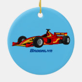 Hochgeschwindigkeits-Rennwagen - Cartoon Keramik Ornament (Hinten)