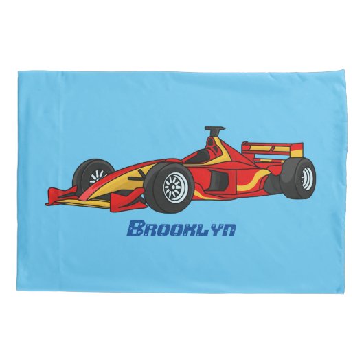 Hochgeschwindigkeits-Rennwagen - Cartoon Kissenbezug (Rückseite)