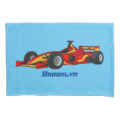 Hochgeschwindigkeits-Rennwagen - Cartoon Kissenbezug (Vorderseite)