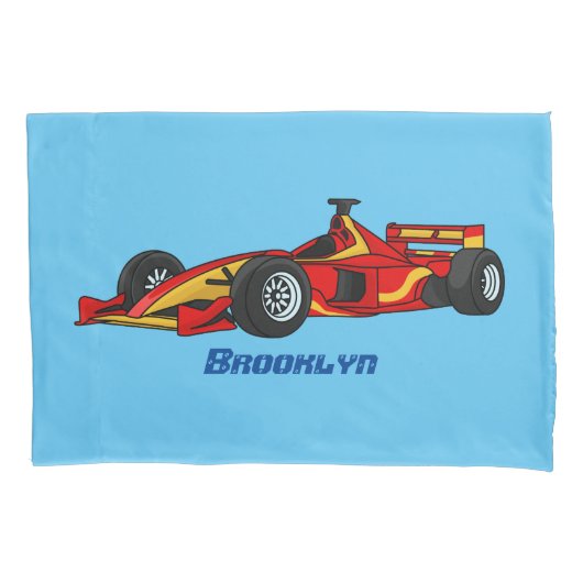 Hochgeschwindigkeits-Rennwagen - Cartoon Kissenbezug (Vorderseite)