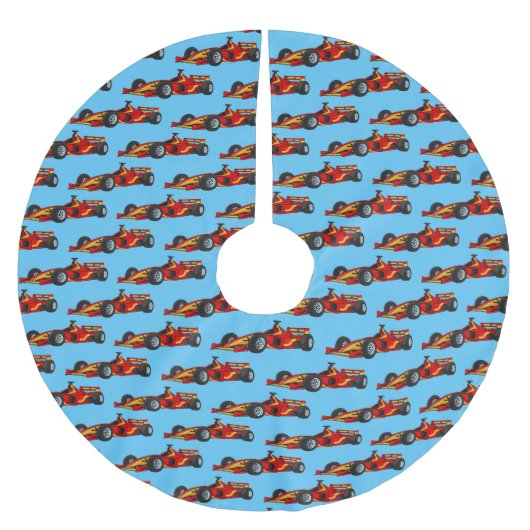 Hochgeschwindigkeits-Rennwagen - Cartoon Polyester Weihnachtsbaumdecke (Vorderseite)
