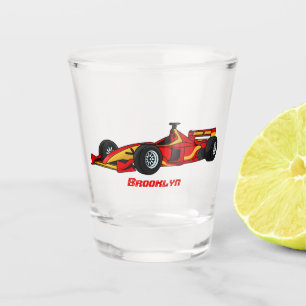 Hochgeschwindigkeits-Rennwagen - Cartoon Schnapsglas