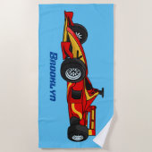 Hochgeschwindigkeits-Rennwagen - Cartoon Strandtuch (Vorderseite)