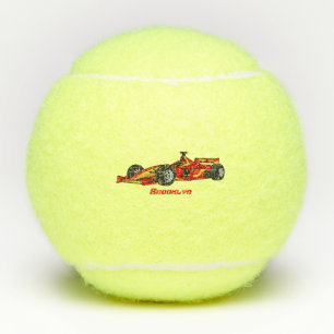 Hochgeschwindigkeits-Rennwagen - Cartoon Tennisbälle