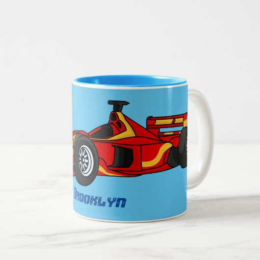 Hochgeschwindigkeits-Rennwagen - Cartoon Zweifarbige Tasse (VorderseiteRechts)