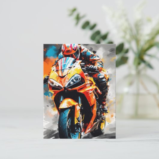 Hochgeschwindigkeitsfahrer - kühl, dynamisch postkarte (Stehend Vorderseite)