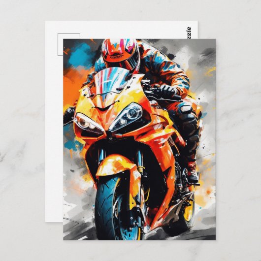 Hochgeschwindigkeitsfahrer - kühl, dynamisch postkarte (Vorne/Hinten)