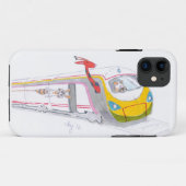 Hochgeschwindigkeitszug-Cartoon u. Case-Mate iPhone Hülle (Rückseite (Horizontal))