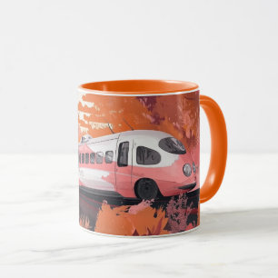 Hochgeschwindigkeitszug, der durch eine herbstlich tasse