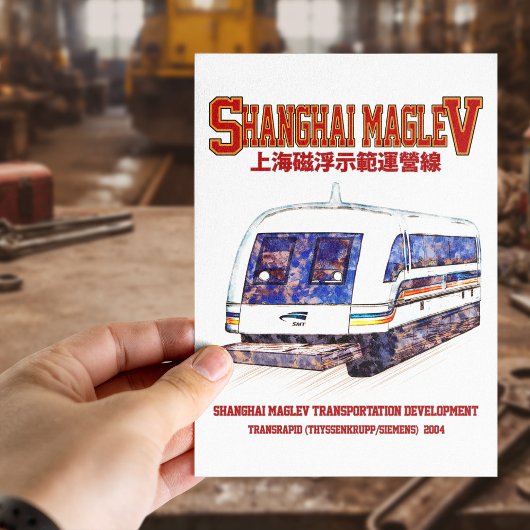 Hochgeschwindigkeitszug Shanghai Maglev SMT Transr Postkarte