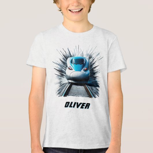 Hochgeschwindigkeitszug Tri-Blend Shirt (Vorderseite)