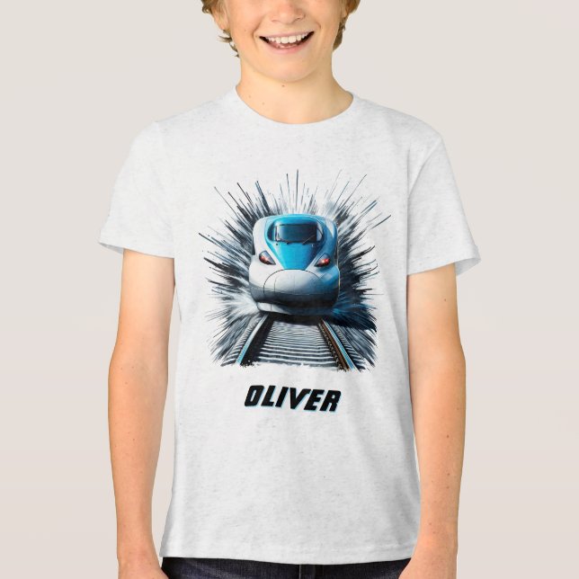 Hochgeschwindigkeitszug Tri-Blend Shirt (Vorderseite)