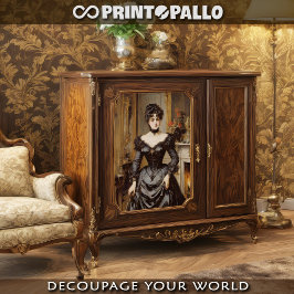 Hochgesellschaftliche Frau im Jahr 1900 mit einem  Seidenpapier