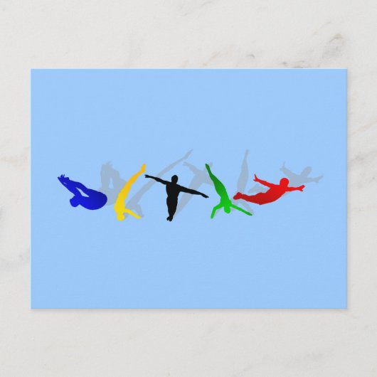 Hochgetaucher Hochspringboard Plattformsport Postkarte (Vorderseite)