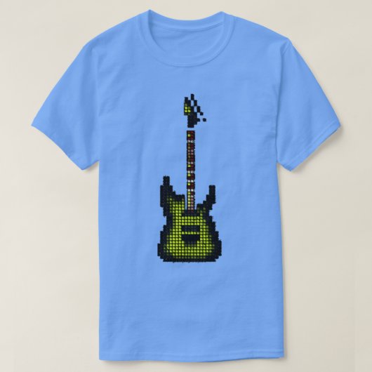 Hochgezogene Pixel grüner Burst Elektrische Gitarr T-Shirt (Design vorne)