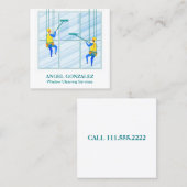 Hochglanz-Fensterwaschen Quadratische Visitenkarte (Vorne/Hinten)