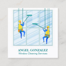 Hochglanz-Fensterwaschen Quadratische Visitenkarte