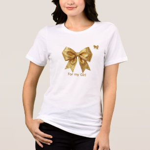 Hochglanz-Glitter-Jubiläums-Schleife - Glamour-Fei Tri-Blend Shirt