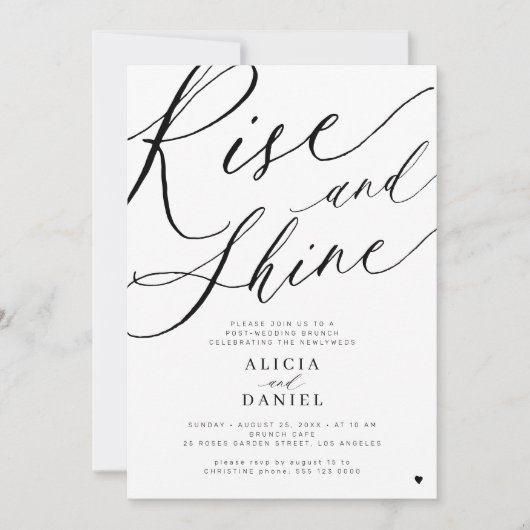 Hochglanz und Glanz nach der Hochzeit Brunch Party Einladung (Vorderseite)