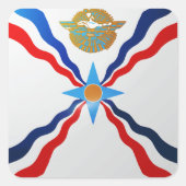 Hochglanzflagge Assyria Quadratischer Aufkleber (Vorderseite)