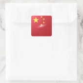 Hochglanzflagge der China Quadratischer Aufkleber (Tasche)