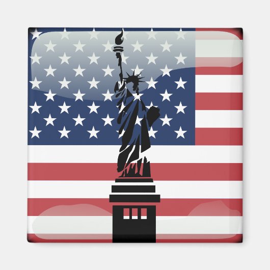 Hochglanzflagge der Staaten Magnet (Vorne)
