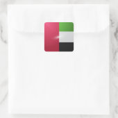 Hochglanzflagge der UEA Quadratischer Aufkleber (Tasche)